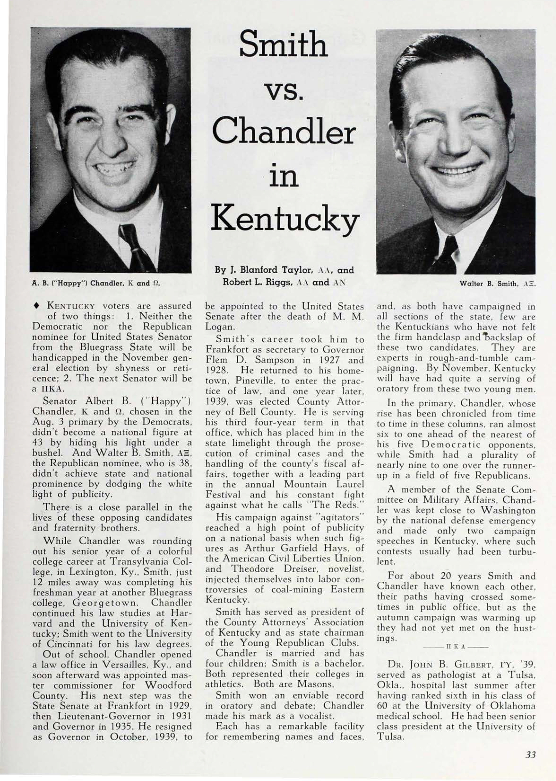Smith Vs. Chandler In Kentucky